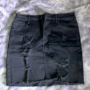 black jean skirt